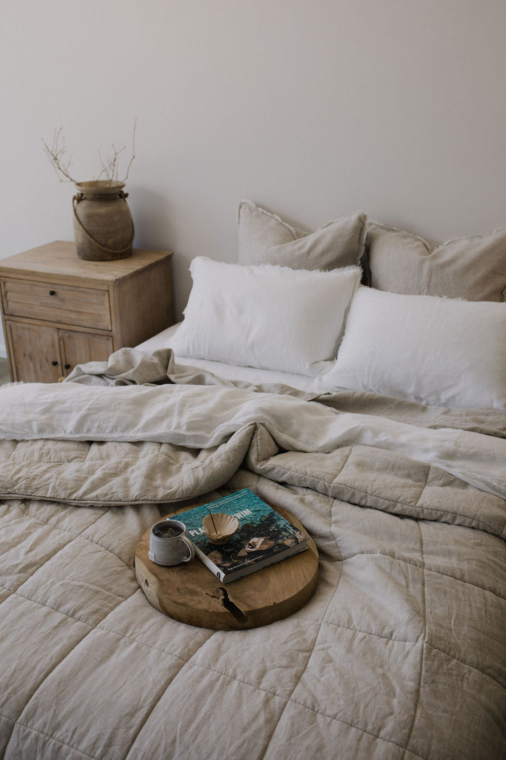 “Sable” Linen Quilted Coverlet - KULALA Living