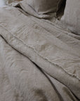 “Sable” Frayed Linen Duvet Cover - KULALA Living