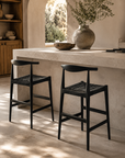 Amara Timber & Rattan Barchair Black - KULALA Living