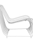 Modern white wicker lounge chair on a white background