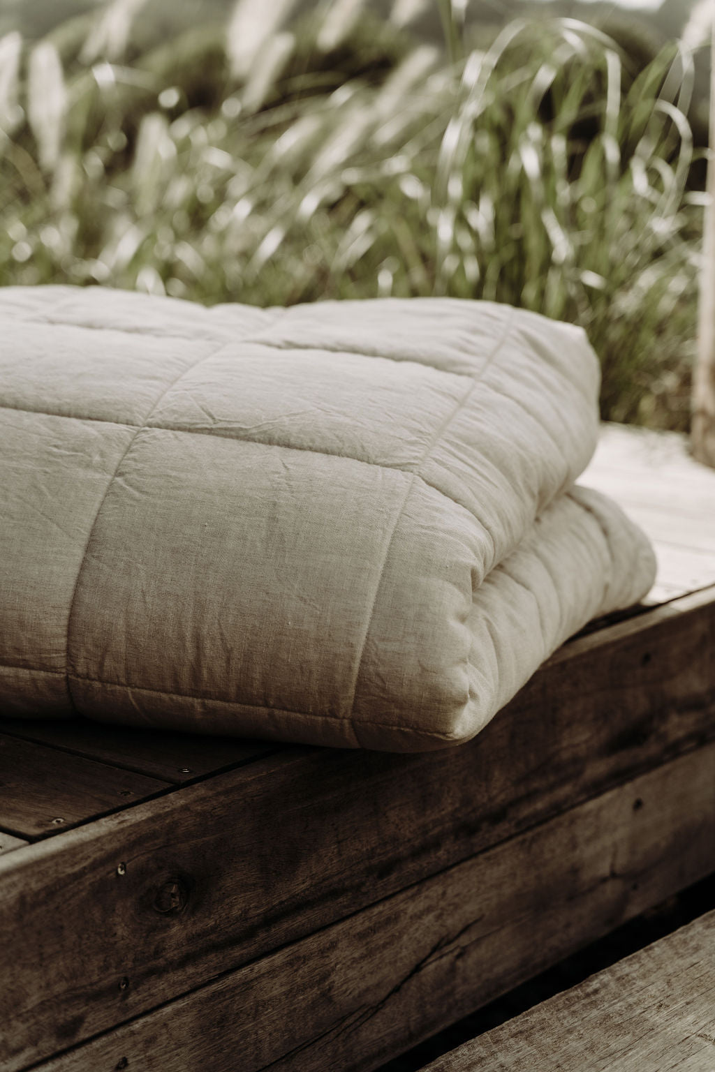 “Sable” Linen Quilted Coverlet - KULALA Living