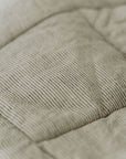 “White/Ink” Pinstripe Linen Quilted Coverlet - KULALA Living