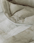 “White/Ink” Pinstripe Linen Quilted Coverlet - KULALA Living