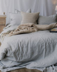"Ink" Pinstripe Linen Duvet Cover - KULALA Living