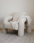 Gaya Knotted Fringe Linen Throw