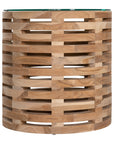 Lima Teak Side Table with Glass Top