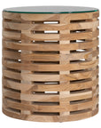 Lima Teak Side Table with Glass Top