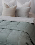 "Sea Mist" Linen Quilted Coverlet - KULALA Living