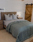 "Sea Mist" Linen Quilted Coverlet - KULALA Living