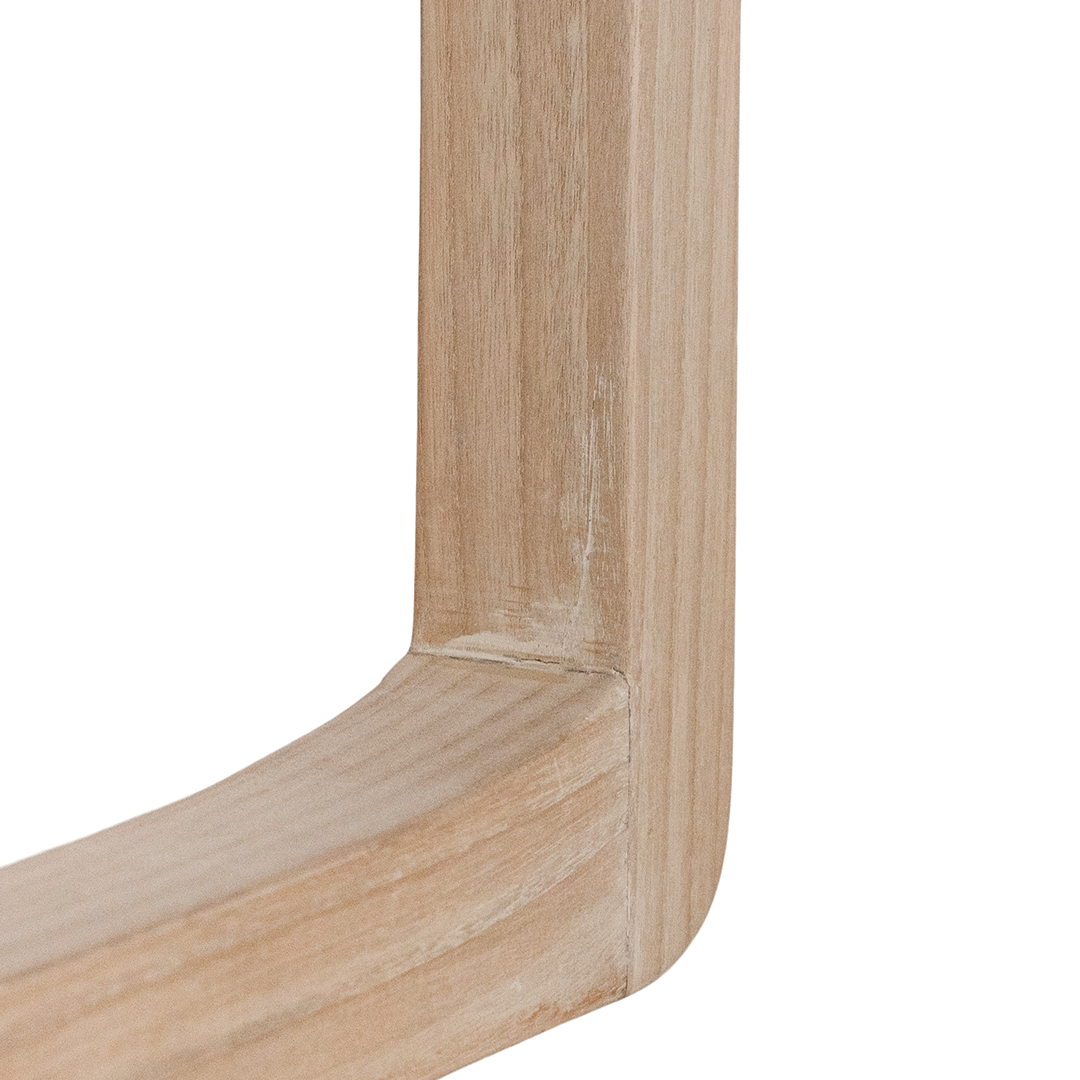 Modern bar stool crafted from lightwood with a woven rope seat and sleek geometric frame. A minimalist backrest provides subtle support, making it a stylish and functional addition to any kitchen or bar area