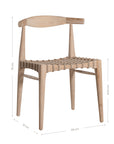 Modern lightwood dining chair featuring a sculpted timber backrest and a handwoven rope seat. A perfect blend of natural materials and contemporary craftsmanship for stylish dining spaces