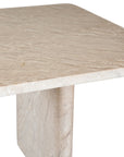 Amani dining table in dune hydro dipped finish with rectangular tabletop and two solid slab legs