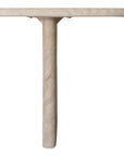 Amani dining table in dune hydro dipped finish with rectangular tabletop and two solid slab legs