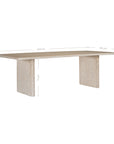 Amani dining table in dune hydro dipped finish with rectangular tabletop and two solid slab legs