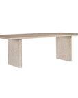 Amani dining table in dune hydro dipped finish with rectangular tabletop and two solid slab legs
