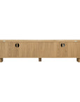 Bajo Entertainment Unit in natural oak with four flat-panel doors and a low-profile design.