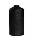 Sleek black wooden decorative vase with a smooth organic form, ideal for modern styling and interior decor accents