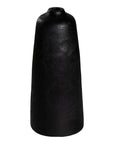 Sleek black wooden decorative vase with a smooth organic form, ideal for modern styling and interior decor accents