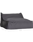 Charcoal lounge bean bag for outdoor relaxation, featuring durable fabric and ergonomic shape. Ideal for poolside lounging, garden seating, or creating a casual chill-out area.