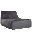 Charcoal sunlounger bean bag for outdoor relaxation, featuring durable fabric and ergonomic shape. Ideal for poolside lounging, garden seating, or creating a casual chill-out area