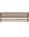 Coastal rattan coffee table with a natural woven frame and resin top, perfect for creating a relaxed, airy living space