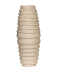 Handcrafted paper mâché vase with a sculptural, textured design in a neutral finish, perfect for modern and organic interiors