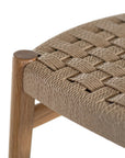 The Kulala Living Handwoven Counter Stool in natural features a meticulously woven seat crafted from durable fibre, supported by a solid timber frame with a sleek black finish. This modern yet timeless piece adds texture and sophistication to kitchen and bar spaces.