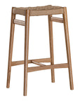 The Kulala Living Handwoven Counter Stool in natural features a meticulously woven seat crafted from durable fibre, supported by a solid timber frame with a sleek black finish. This modern yet timeless piece adds texture and sophistication to kitchen and bar spaces.
