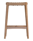 The Kulala Living Handwoven Counter Stool in natural features a meticulously woven seat crafted from durable fibre, supported by a solid timber frame with a sleek black finish. This modern yet timeless piece adds texture and sophistication to kitchen and bar spaces.