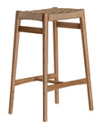 The Kulala Living Handwoven Counter Stool in natural features a meticulously woven seat crafted from durable fibre, supported by a solid timber frame with a sleek black finish. This modern yet timeless piece adds texture and sophistication to kitchen and bar spaces.