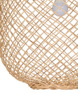 Kulala Living handwoven rattan pendant light with an open-weave design, showcasing a natural aesthetic and soft ambient lighting
