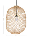 Kulala Living handwoven rattan pendant light with an open-weave design, showcasing a natural aesthetic and soft ambient lighting