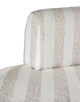 Laguna modular sofa in sand stripe fabric with curved form and soft cushions on a clean background.
