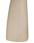 Lantara side table in driftstone finish with sculptural pedestal base and soft rounded top.