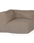 Natural linen modular sofa with plush upholstery, offering a relaxed and comfortable seating option for modern living spaces