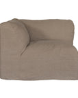 Natural linen modular sofa with plush upholstery, offering a relaxed and comfortable seating option for modern living spaces
