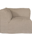 Natural linen modular sofa with plush upholstery, offering a relaxed and comfortable seating option for modern living spaces