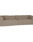 Natural linen modular sofa with plush upholstery, offering a relaxed and comfortable seating option for modern living spaces