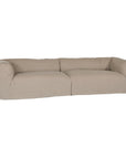 Natural linen modular sofa with plush upholstery, offering a relaxed and comfortable seating option for modern living spaces