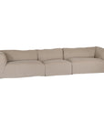 Natural linen modular sofa with plush upholstery, offering a relaxed and comfortable seating option for modern living spaces