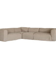 Natural linen modular sofa with plush upholstery, offering a relaxed and comfortable seating option for modern living spaces