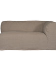 Natural linen modular sofa with plush upholstery, offering a relaxed and comfortable seating option for modern living spaces