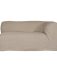 Natural linen modular sofa with plush upholstery, offering a relaxed and comfortable seating option for modern living spaces
