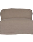 Natural linen modular sofa with plush upholstery, offering a relaxed and comfortable seating option for modern living spaces
