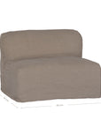 Natural linen modular sofa with plush upholstery, offering a relaxed and comfortable seating option for modern living spaces