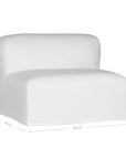 White linen modular sofa with plush upholstery, offering a relaxed and comfortable seating option for modern living spaces