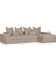 Linen slipcover sectional sofa, designed for effortless comfort and relaxed elegance. Features a modular design with plush cushions and a timeless neutral hue