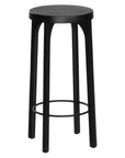 Lola Oak Barstool Black