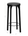 Lola Oak Barstool Black