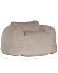 The Kulala Living luxe boucle bean bag in a soft natural hue, offering plush comfort with a stylish textured fabric. Designed for relaxation, this oversized bean bag creates a cosy, modern seating option for any living space